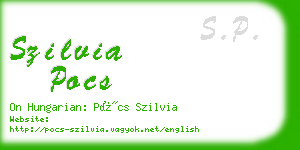 szilvia pocs business card